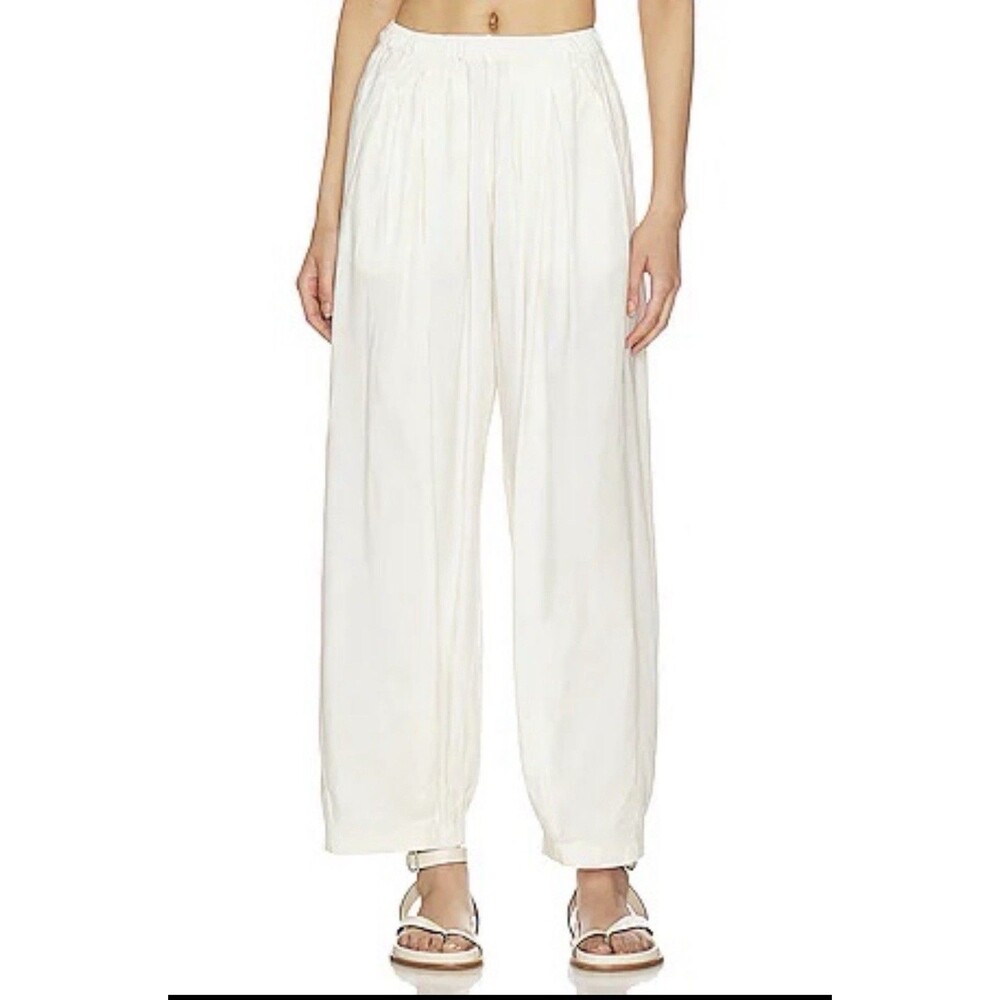 Free People To The Sky Parachute Pant Wide Leg Pull-On Smocked Pockets Sz M Boho
